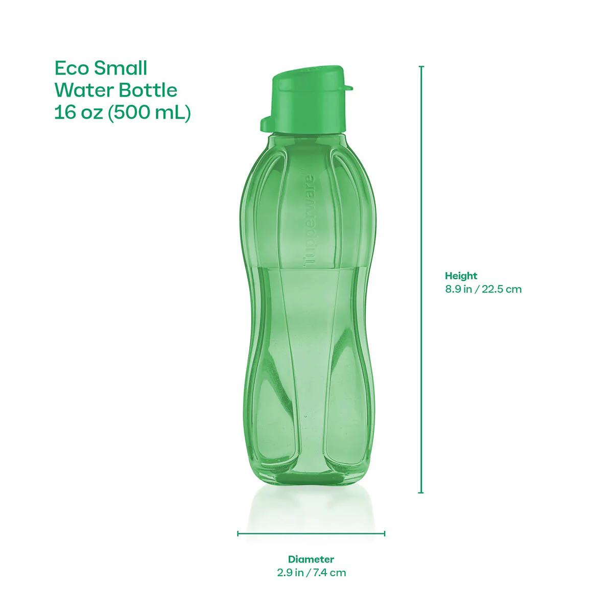 Tupperware Eco Reusable Water Bottles | Set of 5 | 16 oz / 500 mL Leakproof - Image 2